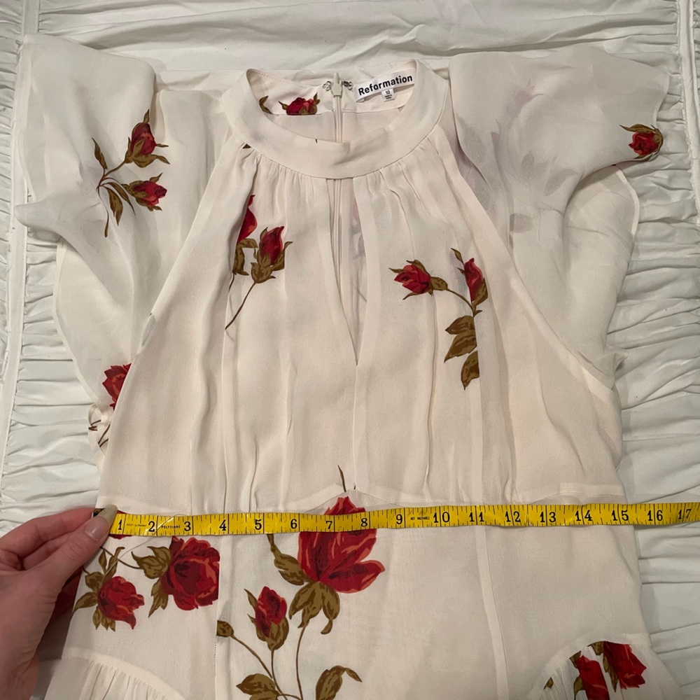 Reformation Vaeda Dress in American Beauty - Size 10 - Picture 7 of 7